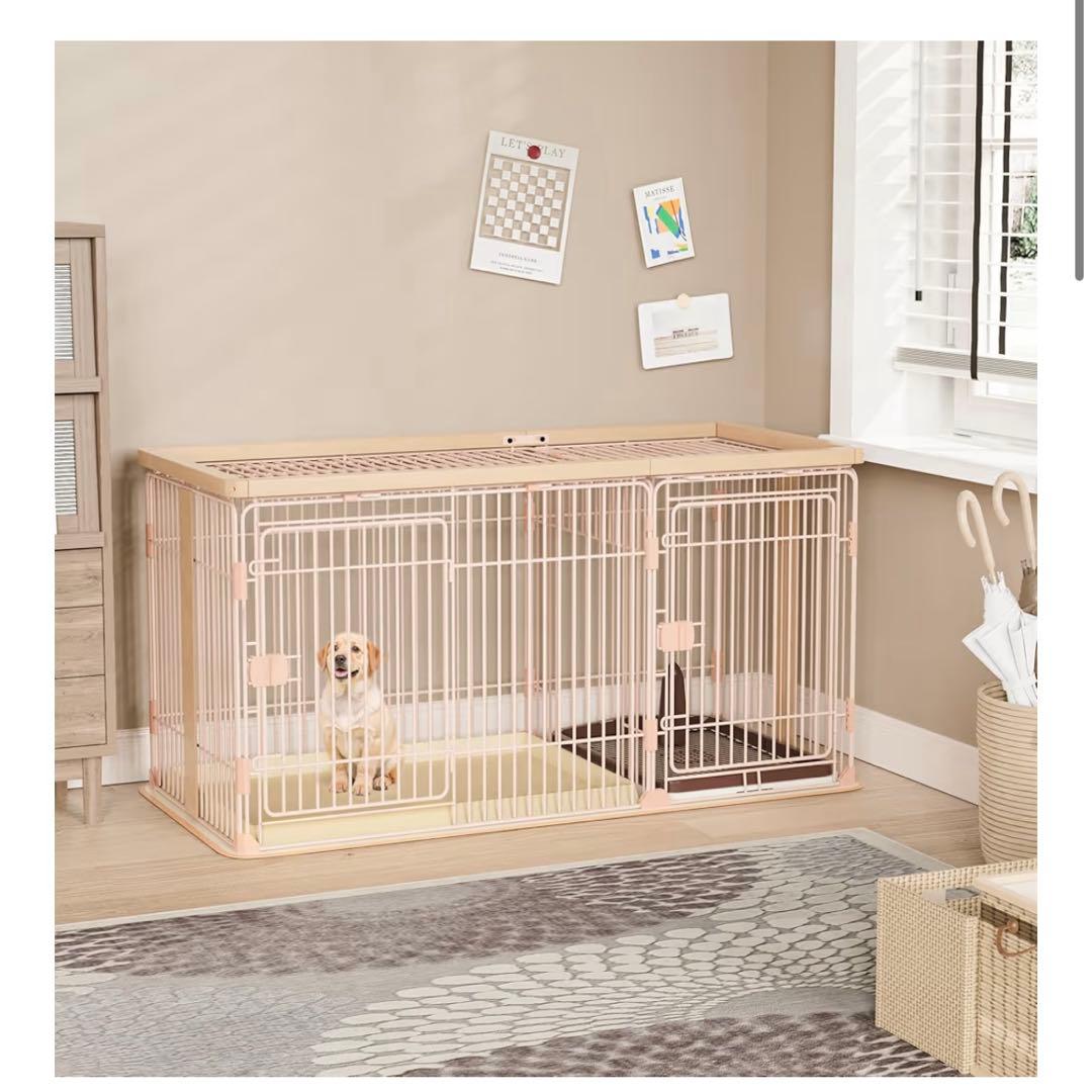 犬 ケージ 犬 ゲージ 幅146×奥行68×高さ70cm 屋根付き