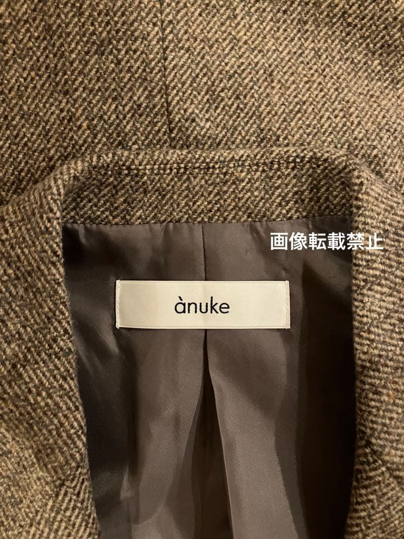 anuke Herringbone Wool Jacket ベージュ
