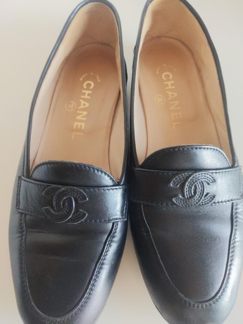CHANEL ブラック ローファー37サイズ【中古品】【人気】