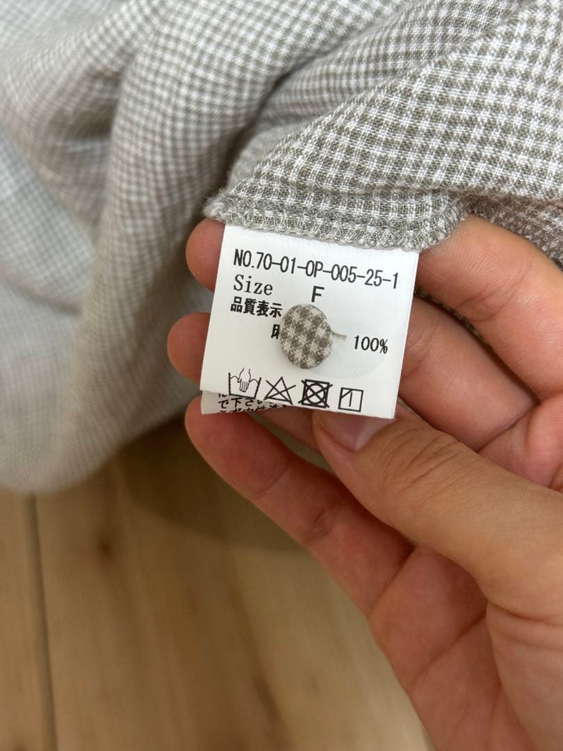 トップス fig London LINEN gingham mini dress