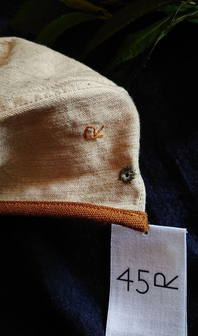 45R☆リネンヘリンボンのベレー/ナチュラルベージュ♪