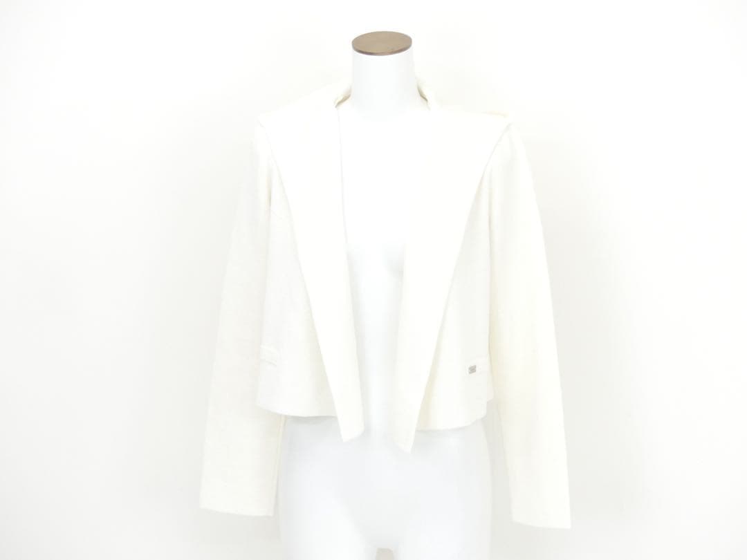 フォクシー ブティック リネンフーディパーカー白　40タグ付き新品