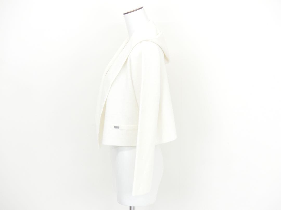 フォクシー ブティック リネンフーディパーカー白　40タグ付き新品