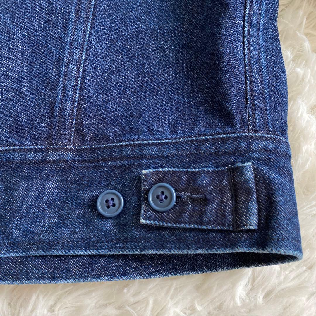 美品☆ワンダフルワールド くま刺繍ワッペン デニムジャケット カネコイサオ