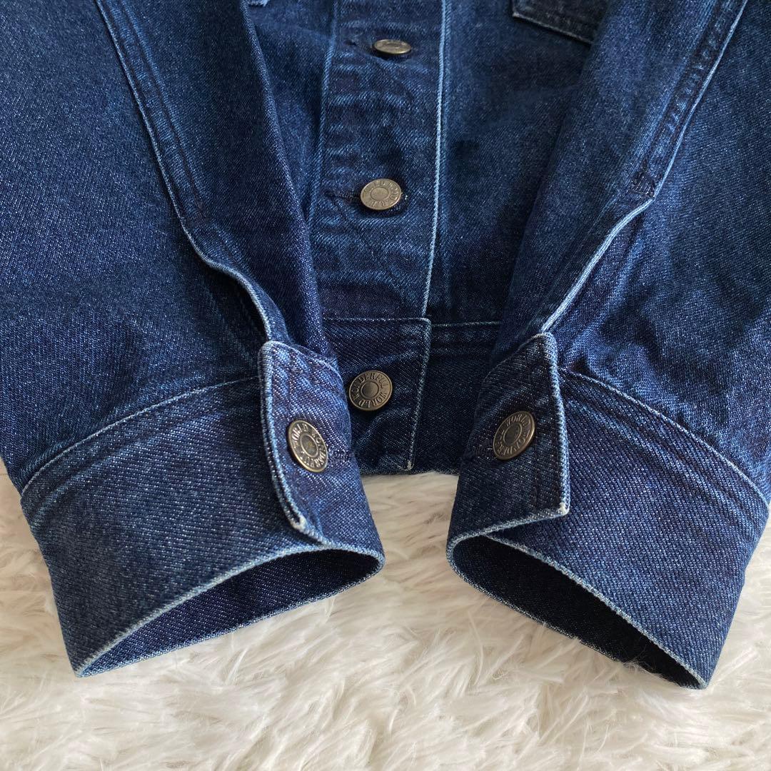 美品☆ワンダフルワールド くま刺繍ワッペン デニムジャケット カネコイサオ