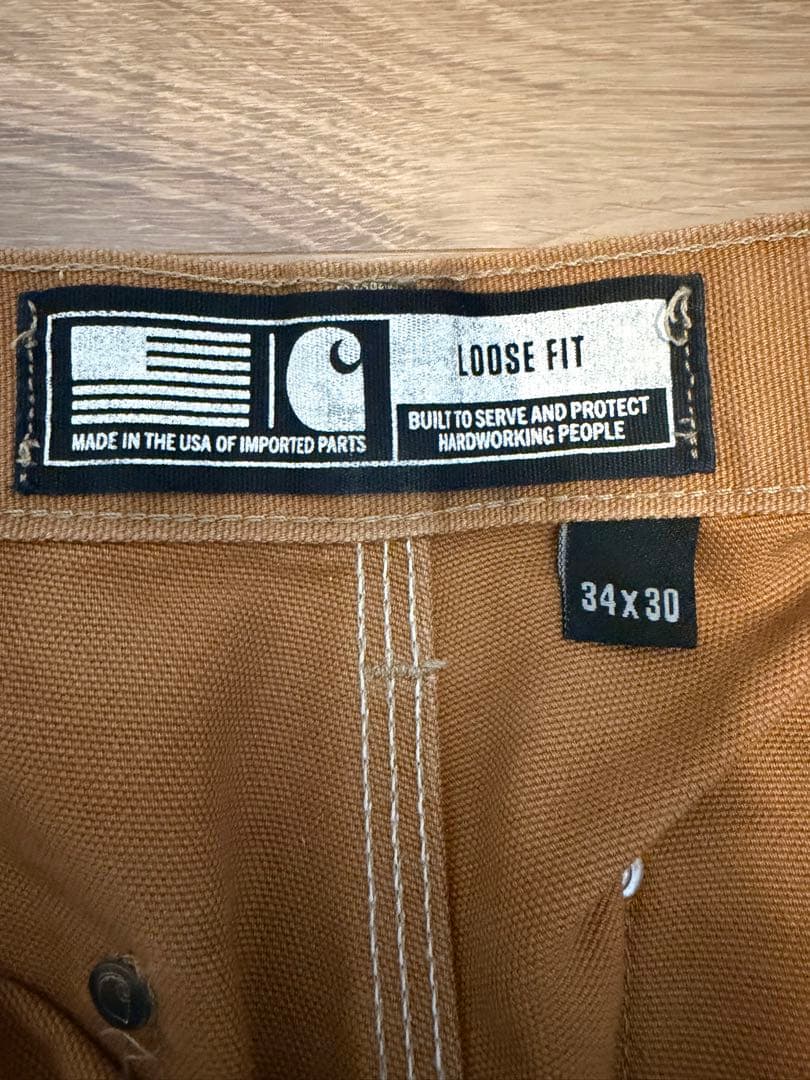 Carhartt ダックダブルワッペンフロントワークパンツ ダブルニー 34