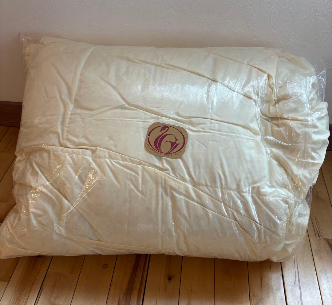 羽毛掛け布団 シングル ロング ホワイトダックダウン80％
