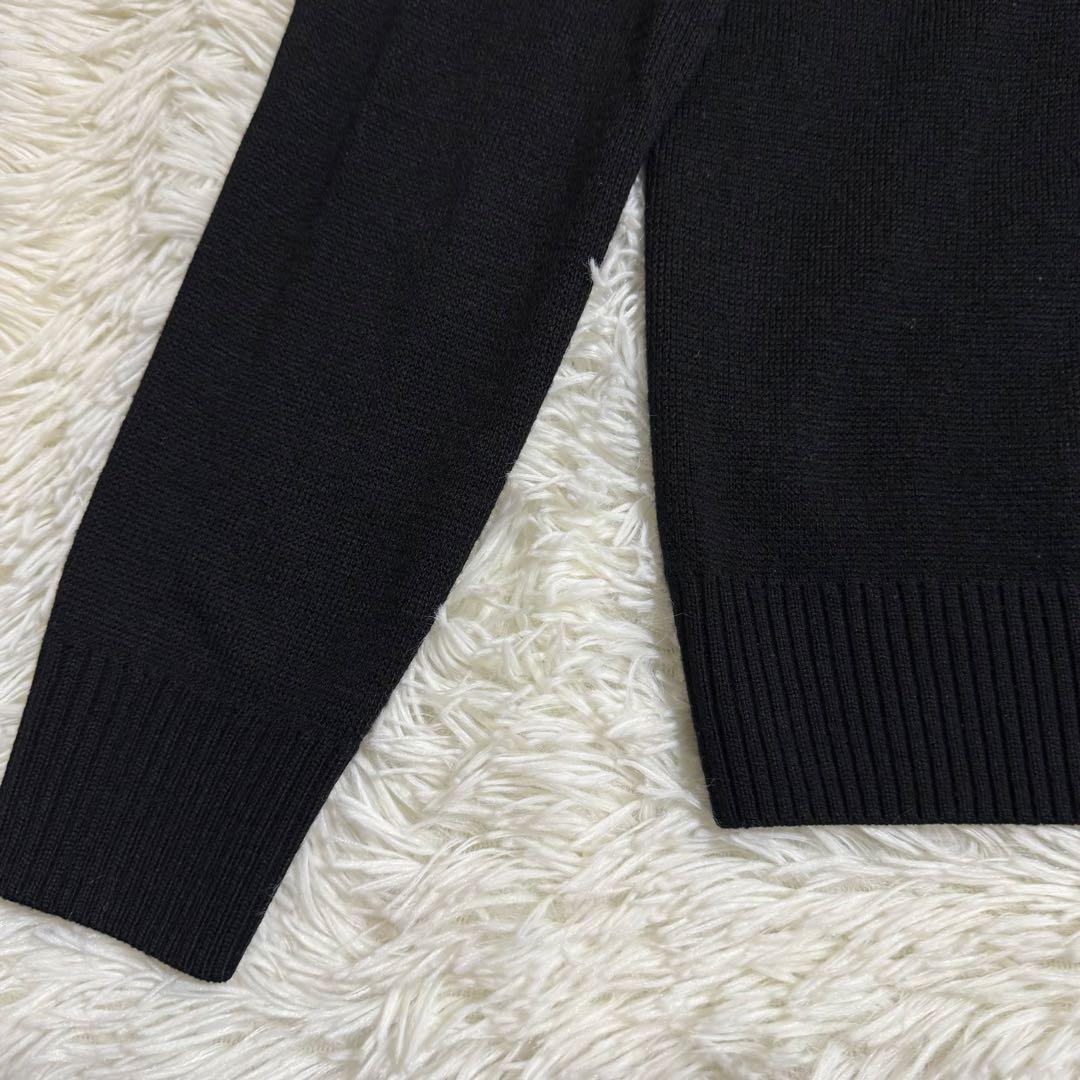 【美品】フレッドペリー クルーネックニット ブラック 月桂樹ロゴ Sサイズ