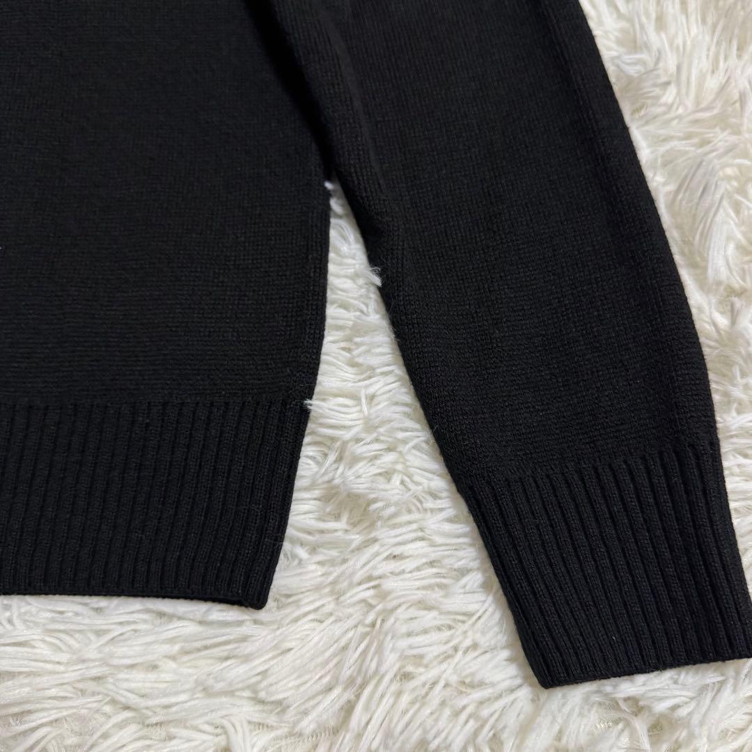 【美品】フレッドペリー クルーネックニット ブラック 月桂樹ロゴ Sサイズ