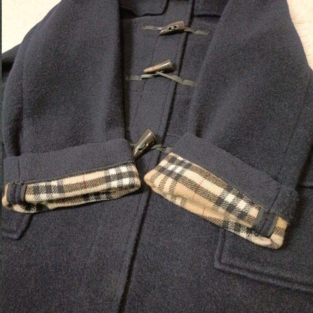 希少■Burberrys ウール ダッフルコート ネイビー ノバチェック 英国製