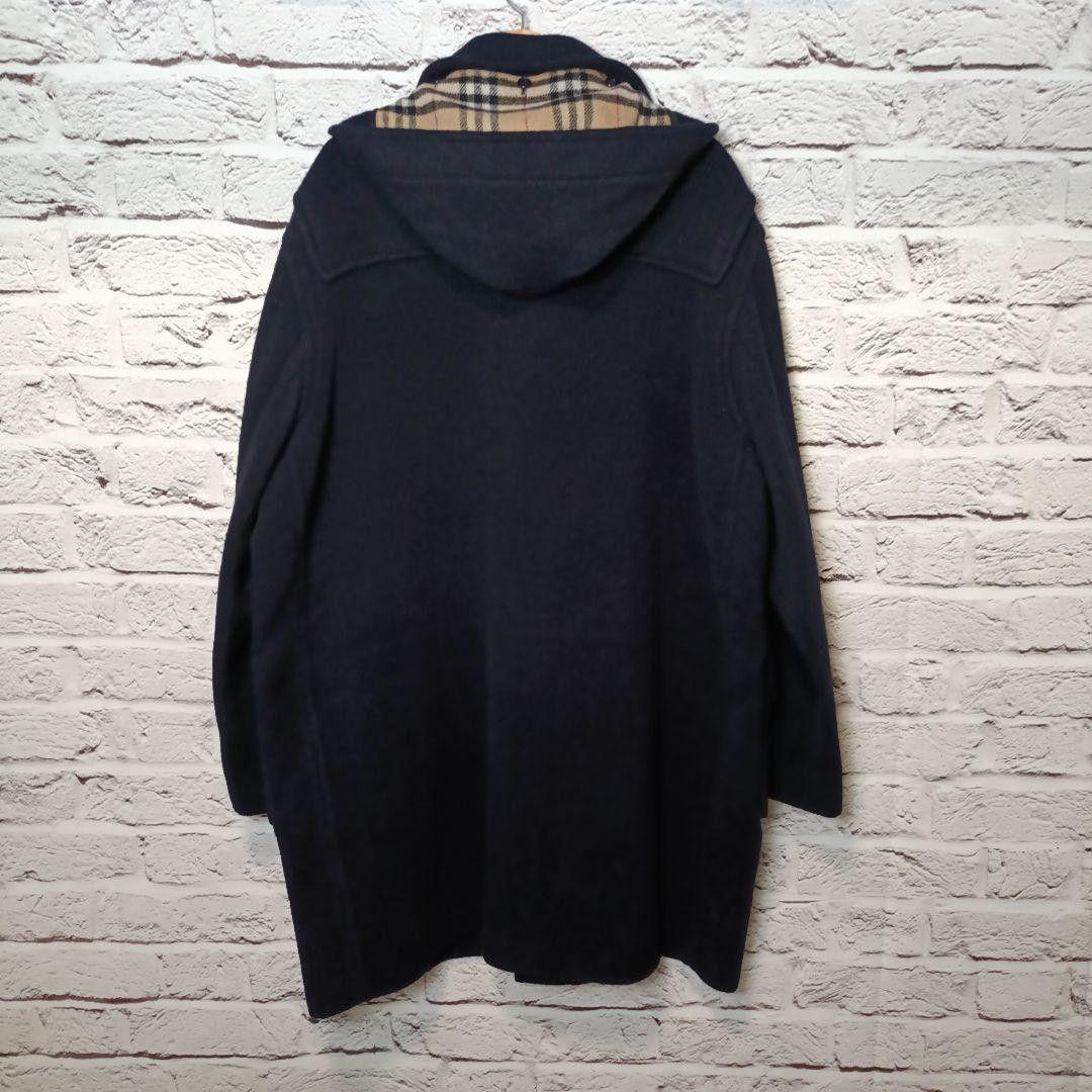 希少■Burberrys ウール ダッフルコート ネイビー ノバチェック 英国製