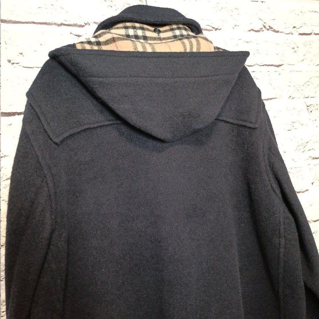 希少■Burberrys ウール ダッフルコート ネイビー ノバチェック 英国製