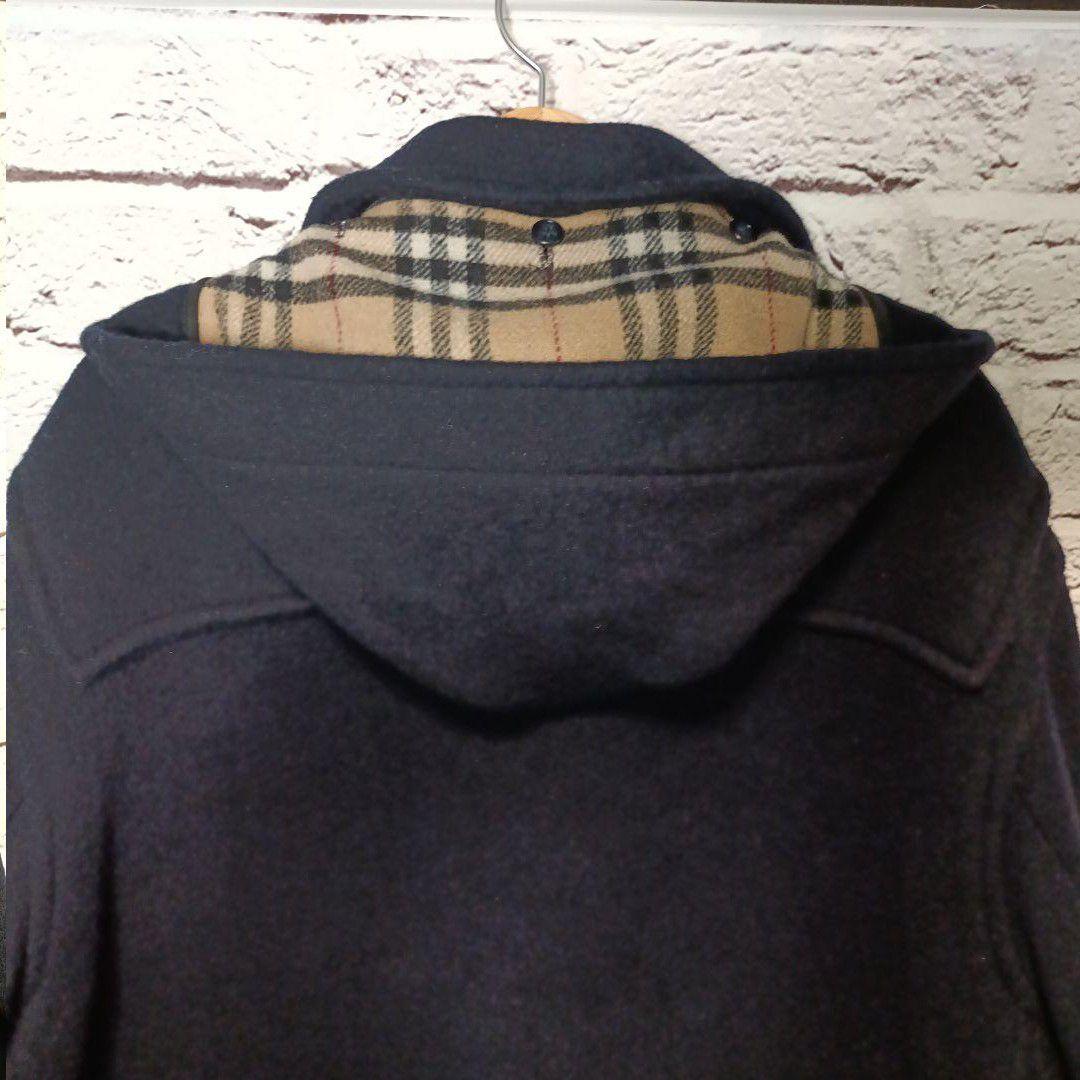 希少■Burberrys ウール ダッフルコート ネイビー ノバチェック 英国製