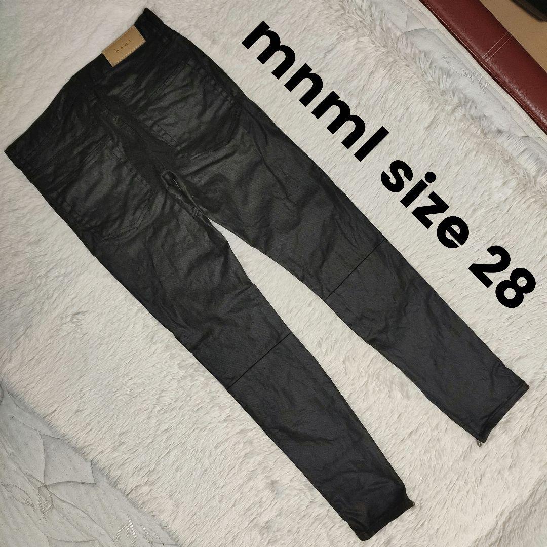 mnml size 28 スキニーデニム ブラック コーティング ミニマル