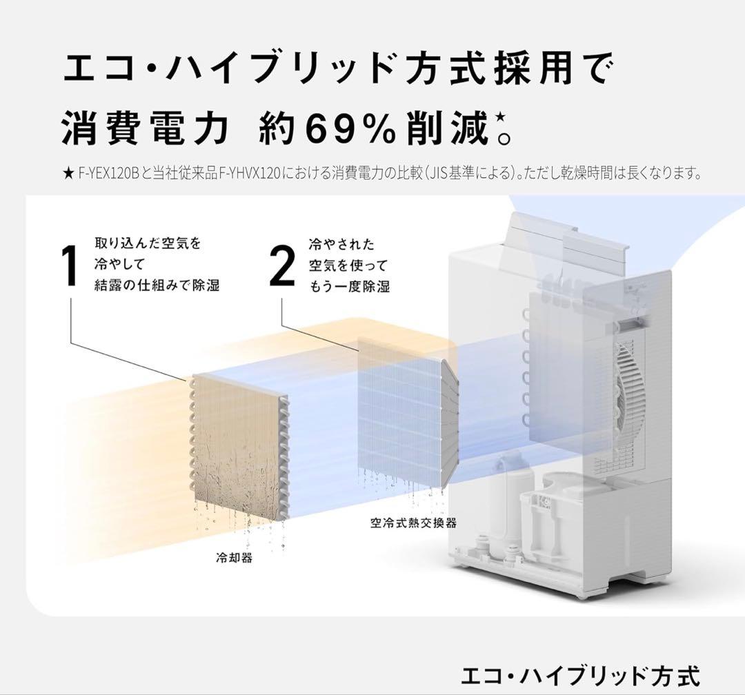 panasonic 衣類乾燥除湿機　F-YEX120B ホワイト