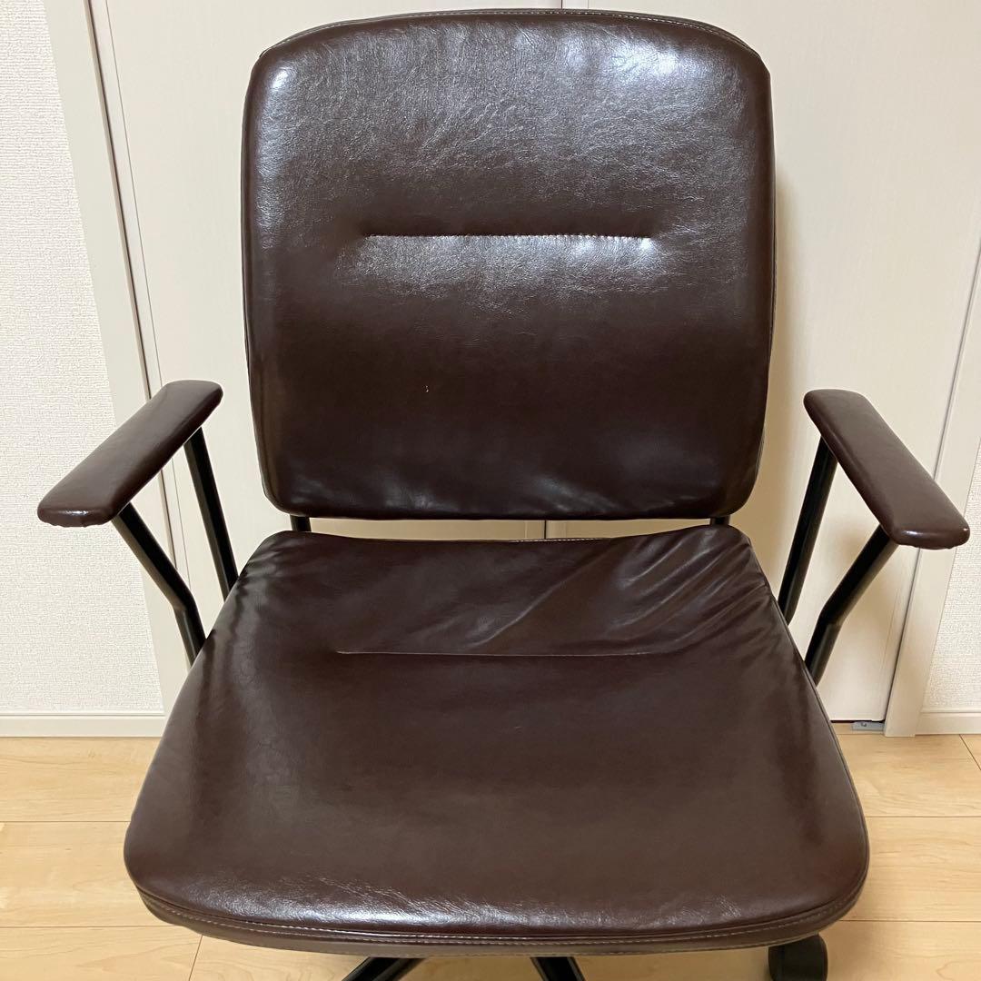 ニトリ (Nシールド スモークDH DBR) レザー調 高さ調節 回転チェア