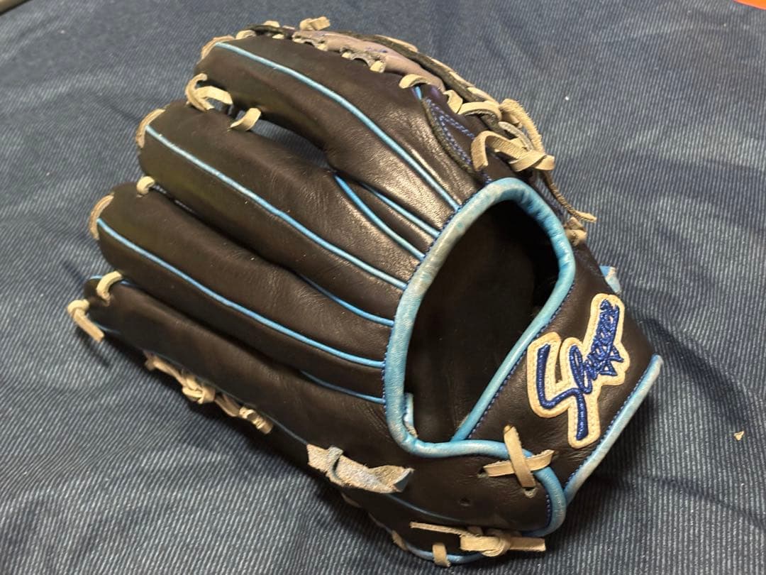 久保田スラッガー　SLUGGER 軟式グローブ 外野用 黒/青