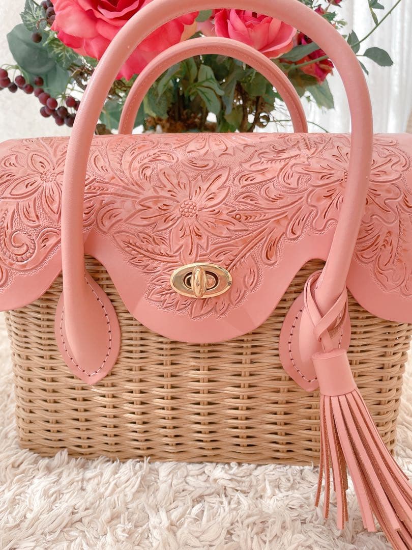 グレースコンチネンタル カービング カゴバッグCarving Basket MS