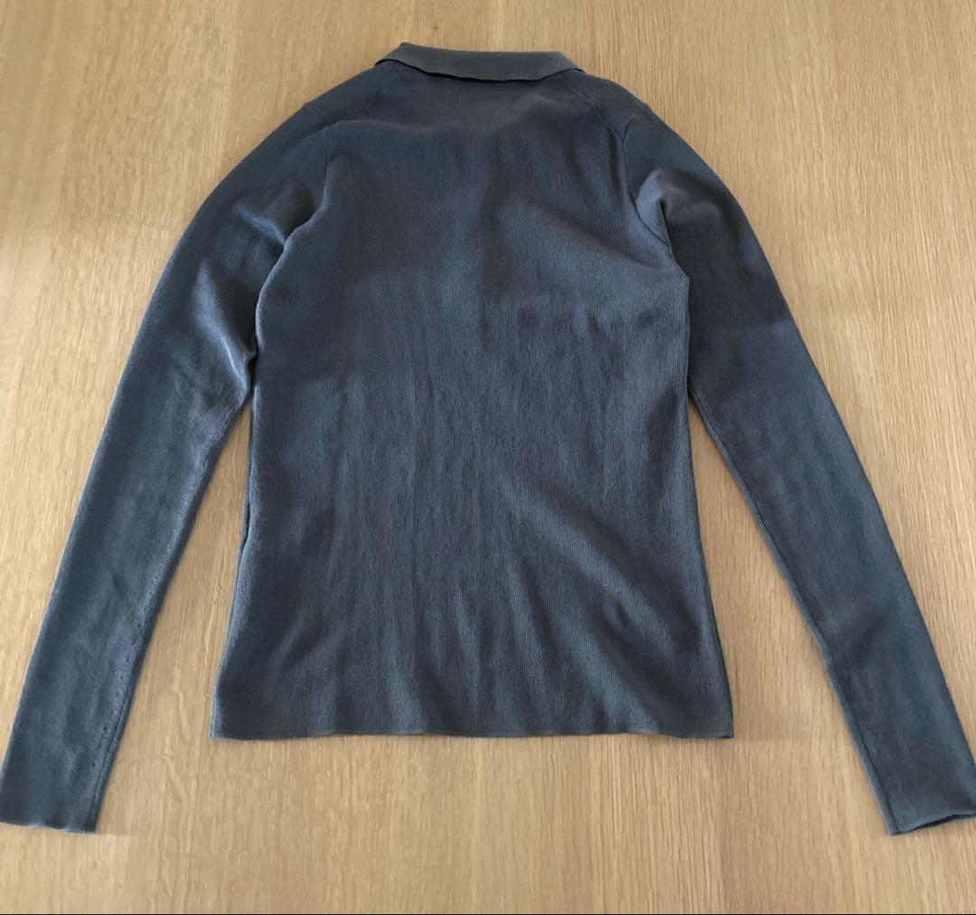 ebure エブール　ダークグレー 長袖ポロシャツ　2024SS