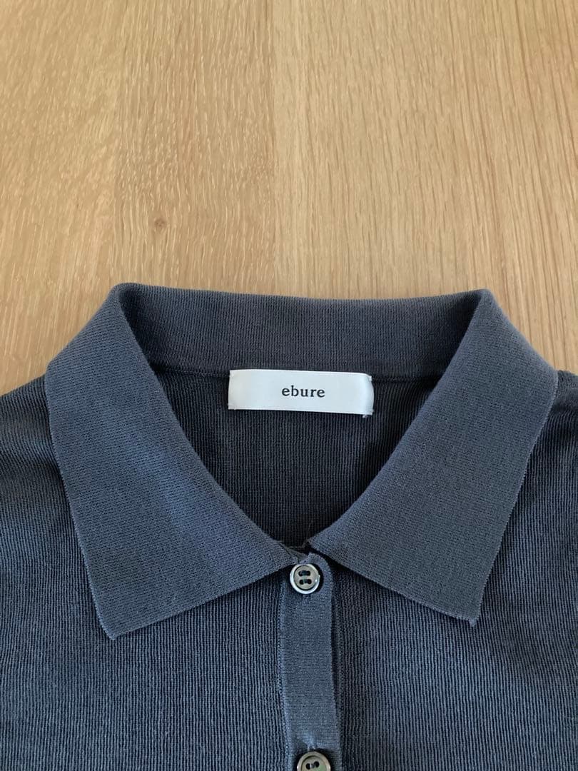 ebure エブール　ダークグレー 長袖ポロシャツ　2024SS
