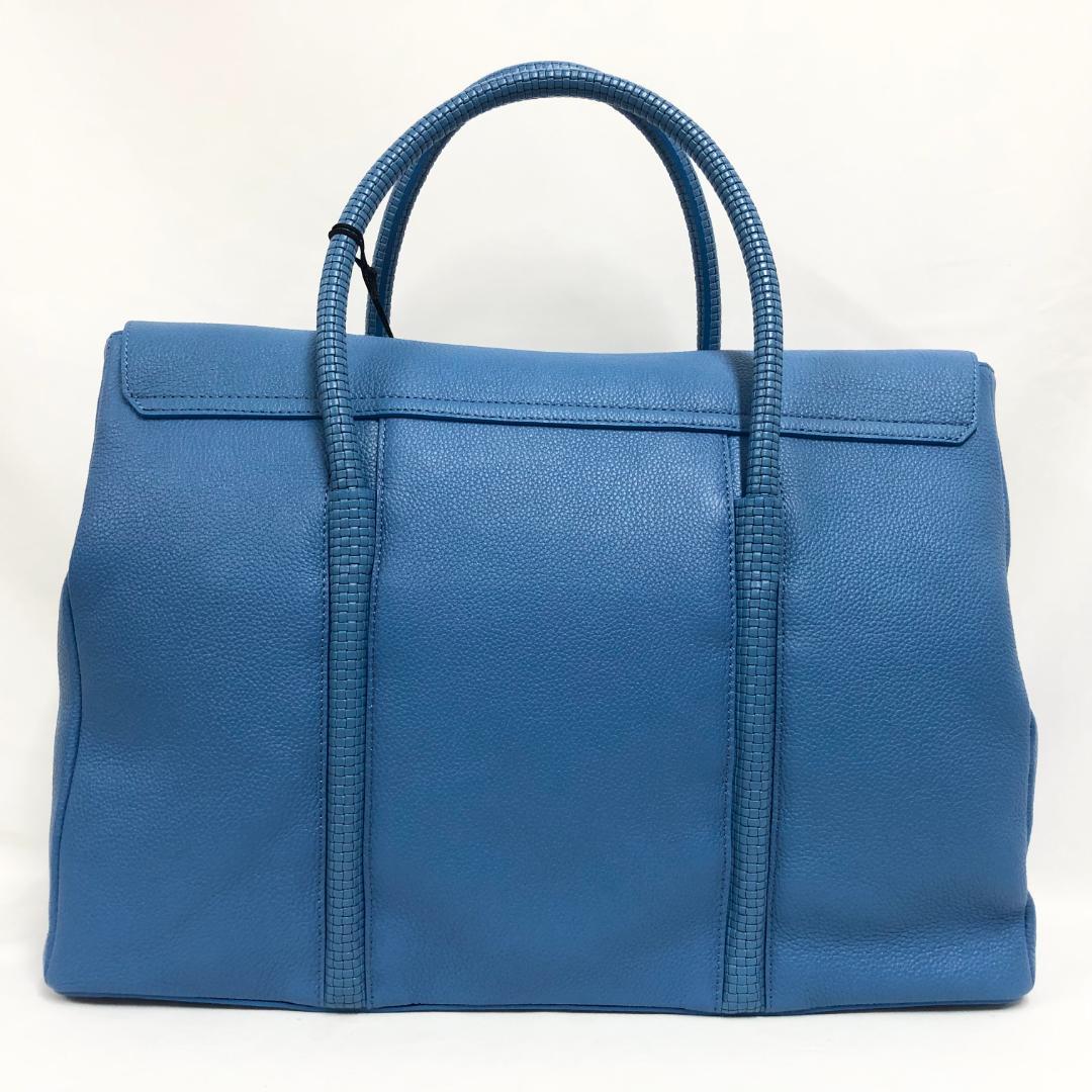 ○★新品未使用　PELLE MORBIDA　フラップボストンバッグ　サックス