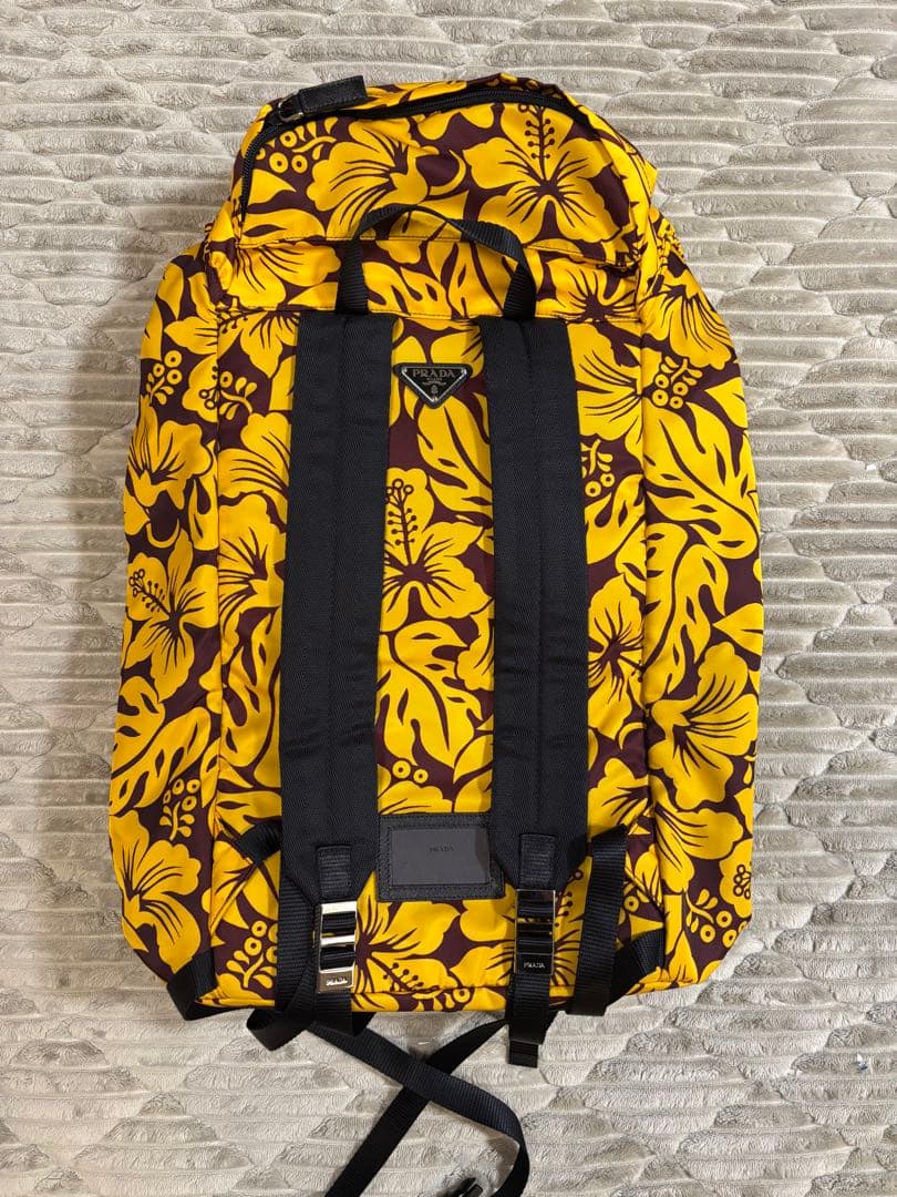 希少 美品 PRADA プラダ フラワー リュック 花柄 バックパック メンズ