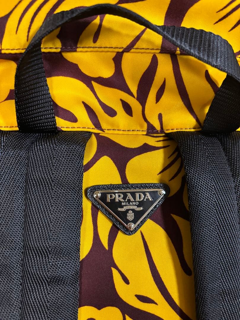 希少 美品 PRADA プラダ フラワー リュック 花柄 バックパック メンズ