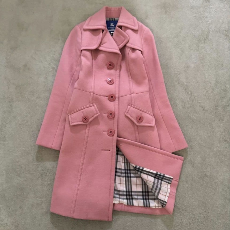 ✨希少✨ バーバリーブルーレーベル コート ベルト ノバチェック ピンク 38