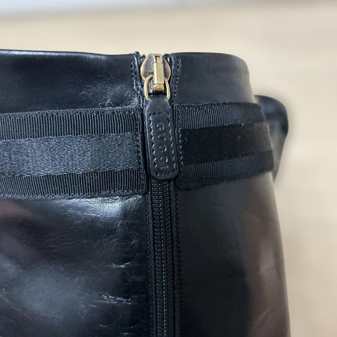 l*a様 GUCCI ブラックレザー ロングブーツ