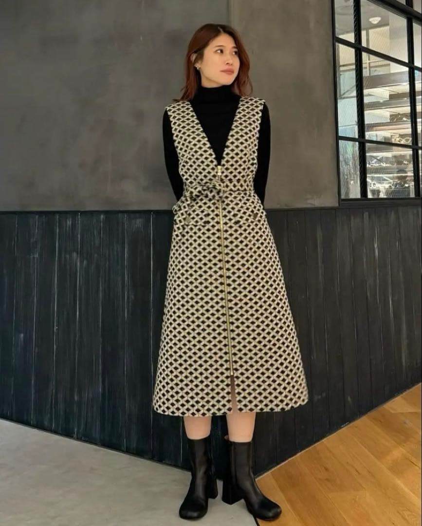 24AW♡グレースクラス グレースコンチネンタル キカジャガードラメドレス 36