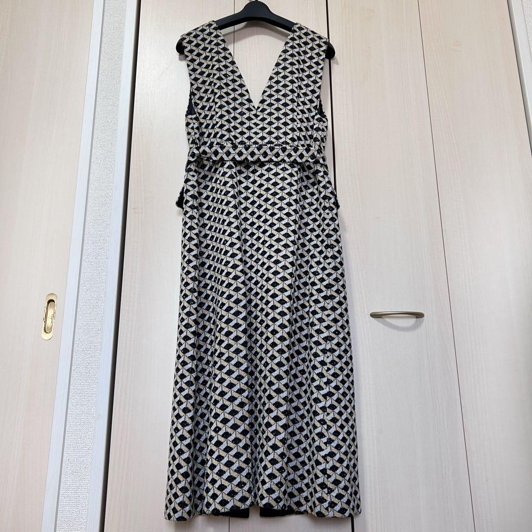 24AW♡グレースクラス グレースコンチネンタル キカジャガードラメドレス 36