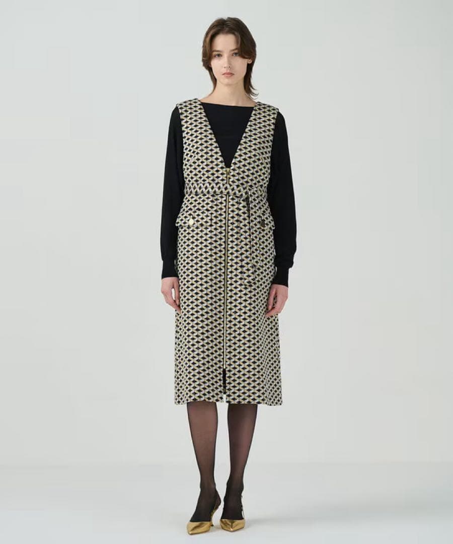 24AW♡グレースクラス グレースコンチネンタル キカジャガードラメドレス 36