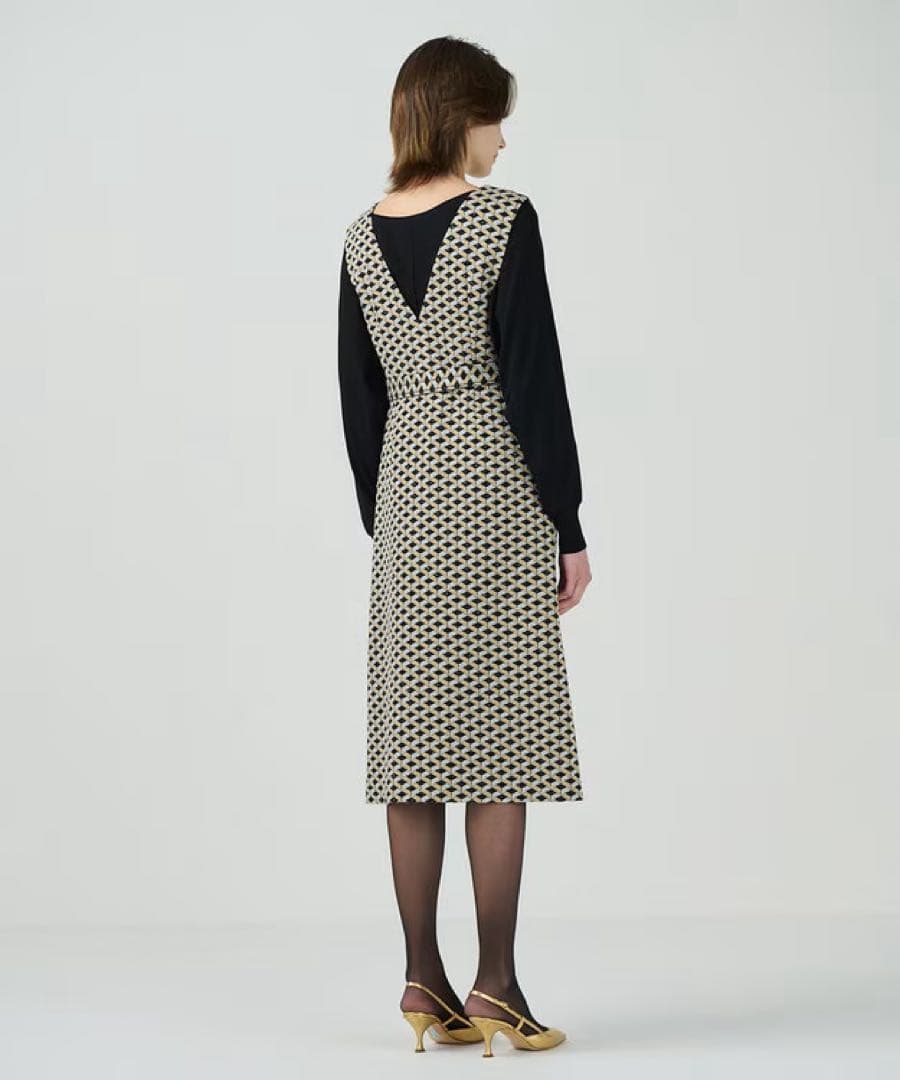 24AW♡グレースクラス グレースコンチネンタル キカジャガードラメドレス 36