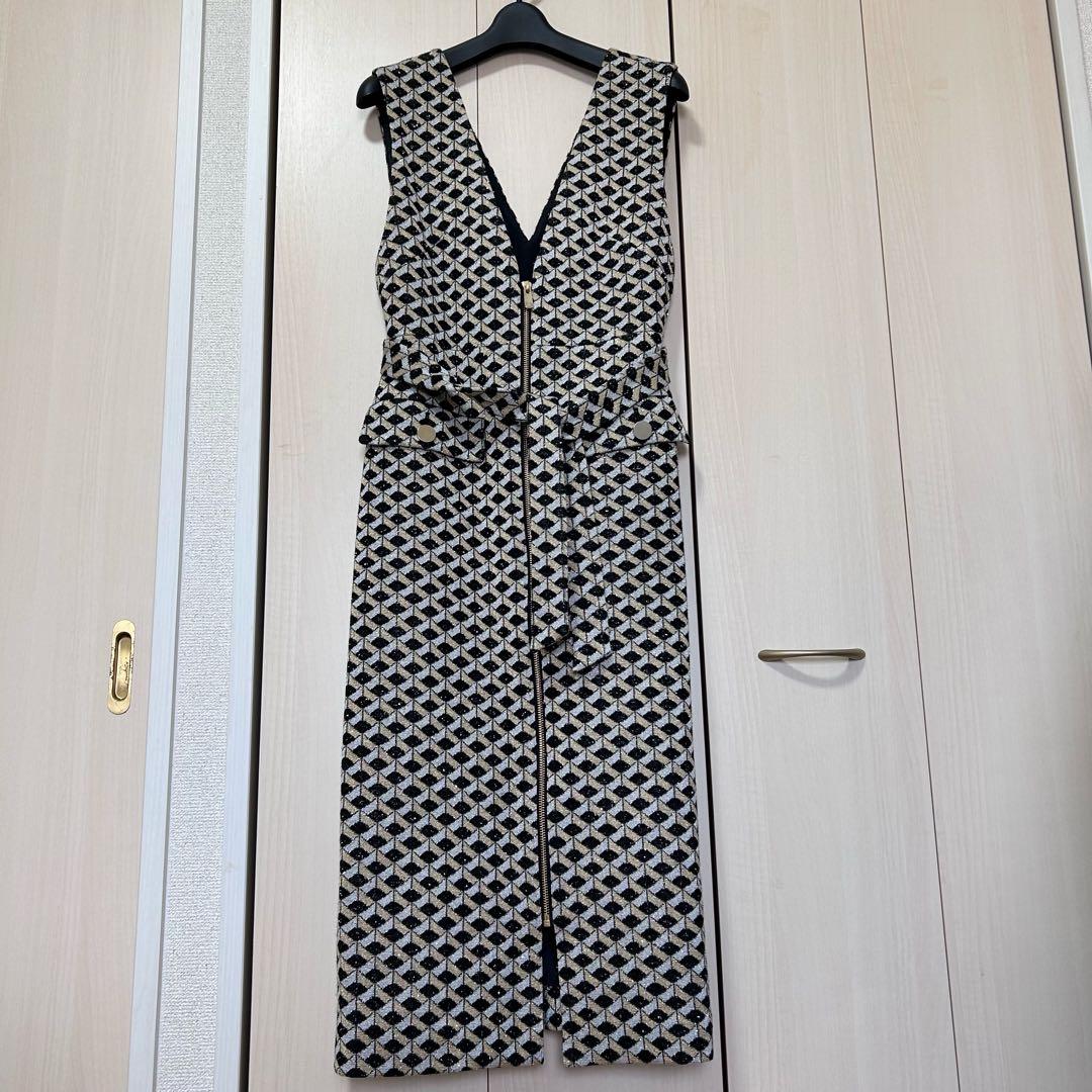 24AW♡グレースクラス グレースコンチネンタル キカジャガードラメドレス 36