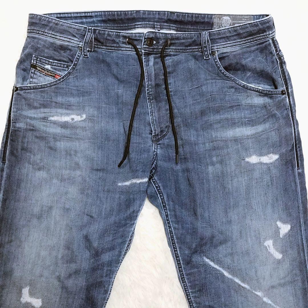 ディーゼル KROOLEY CB-NE ダメージ加工 ジョグジーンズ 36 青