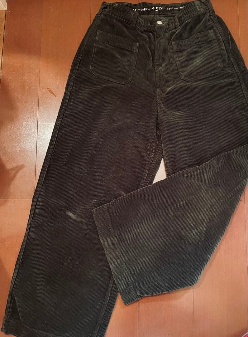 美品45Rコーデュロイ ワイドパンツ