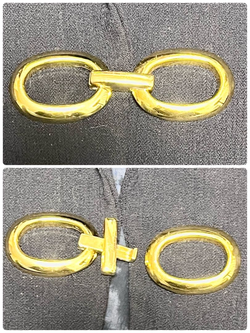 Christian Dior テーラードジャケット ゴールド金具 ネイビー M