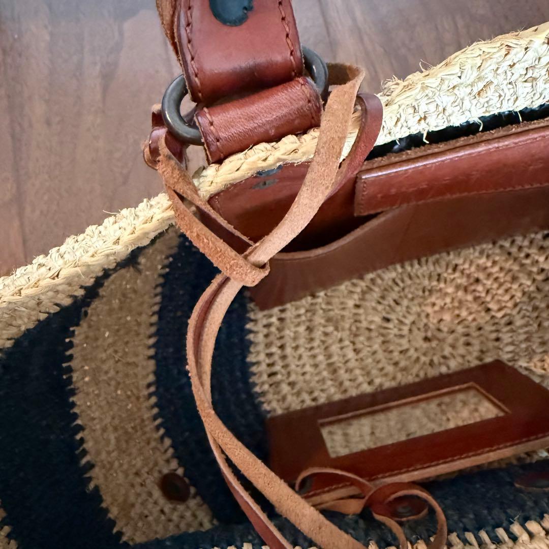 BALENCIAGA バレンシアガ カゴバッグ ボーダー マリン