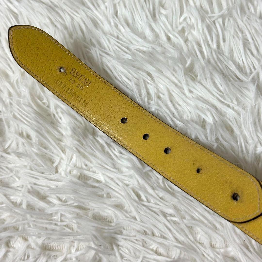 ⭐️極美品⭐️GUCCI ゴールドバックル　レザーベルト　希少デザイン