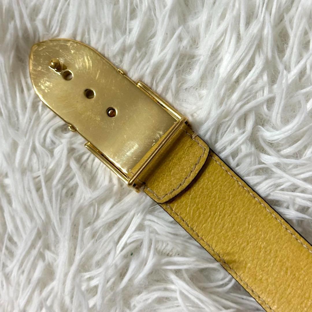 ⭐️極美品⭐️GUCCI ゴールドバックル　レザーベルト　希少デザイン