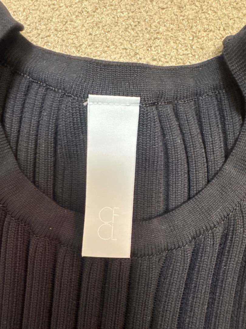 CFCL リブ編みノースリーブワンピース ブラック サイズ1