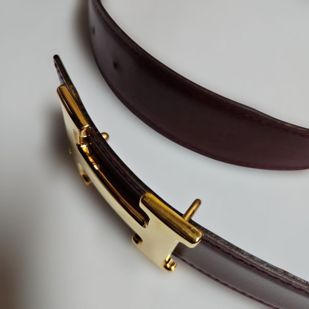 ❤エルメス　H型ゴールドバックル　 リバーシブルベルト75美品❤