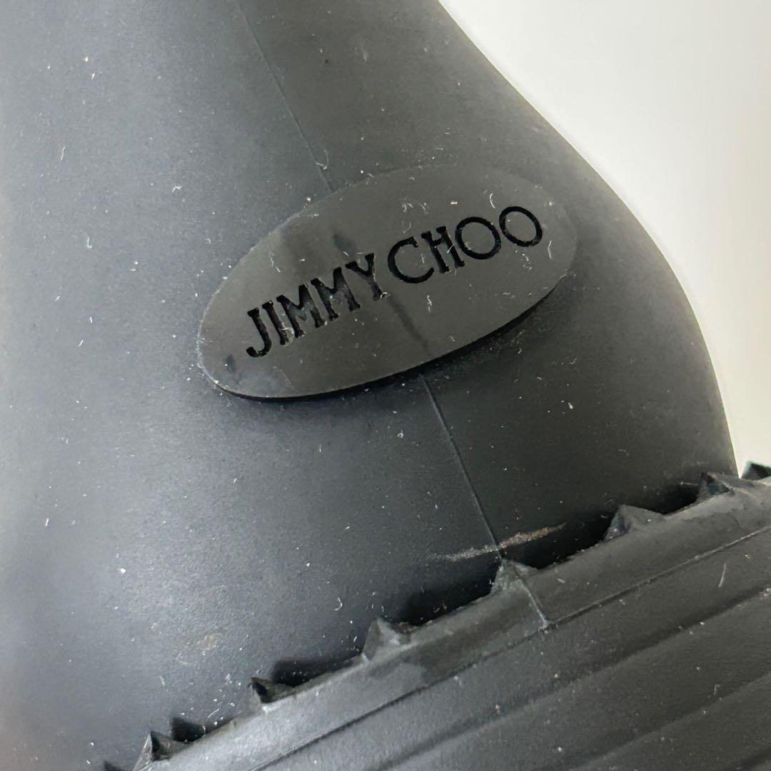 JIMMY CHOO ジミーチュウ レインブーツ スタースタッズブラック 37