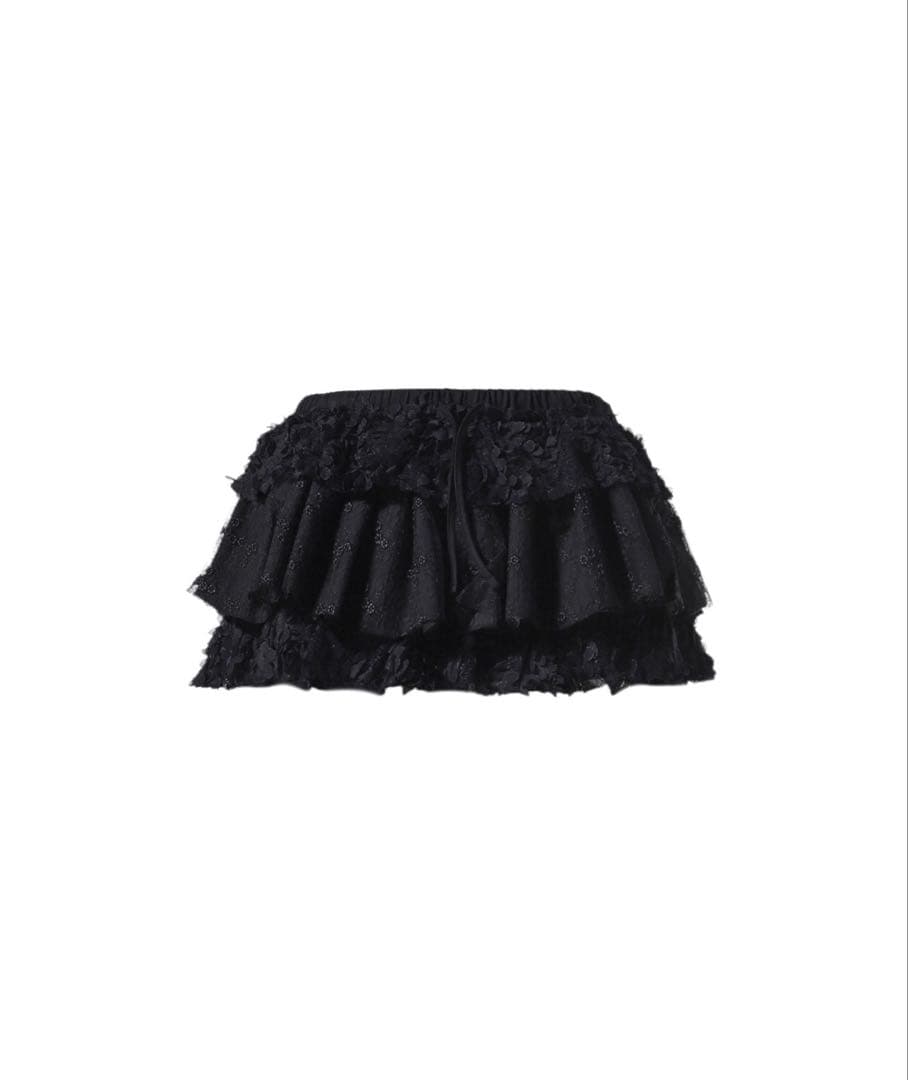 スカート GLOWNY GIRLFRIEND LACE RUFFLE MINI SKIRT