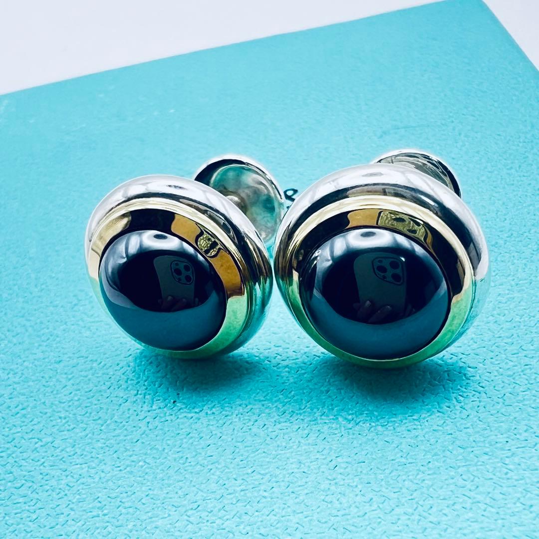 美品　ティファニー　シルバー　18K ヘマタイト　カフス　カフリンクス