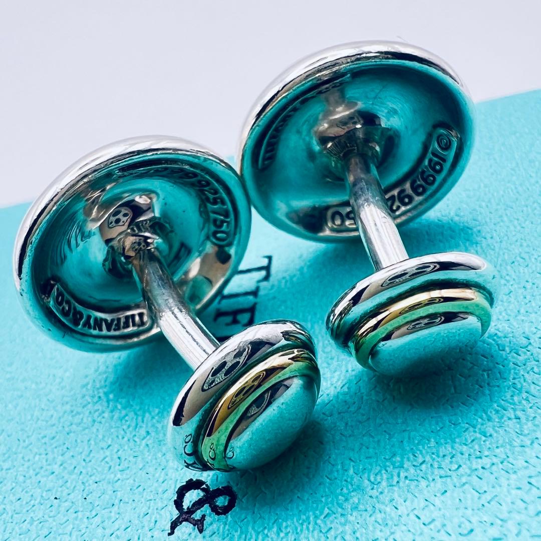 美品　ティファニー　シルバー　18K ヘマタイト　カフス　カフリンクス