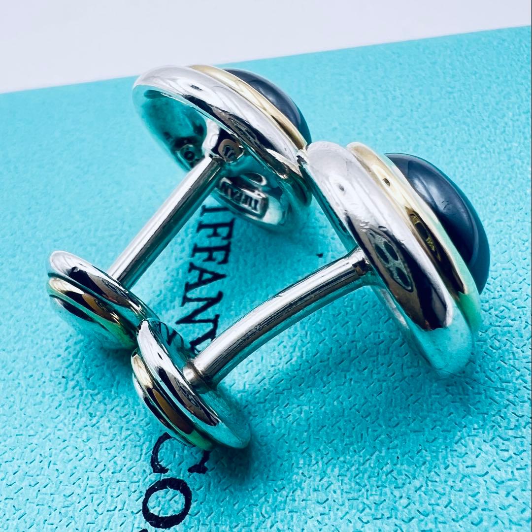 美品　ティファニー　シルバー　18K ヘマタイト　カフス　カフリンクス