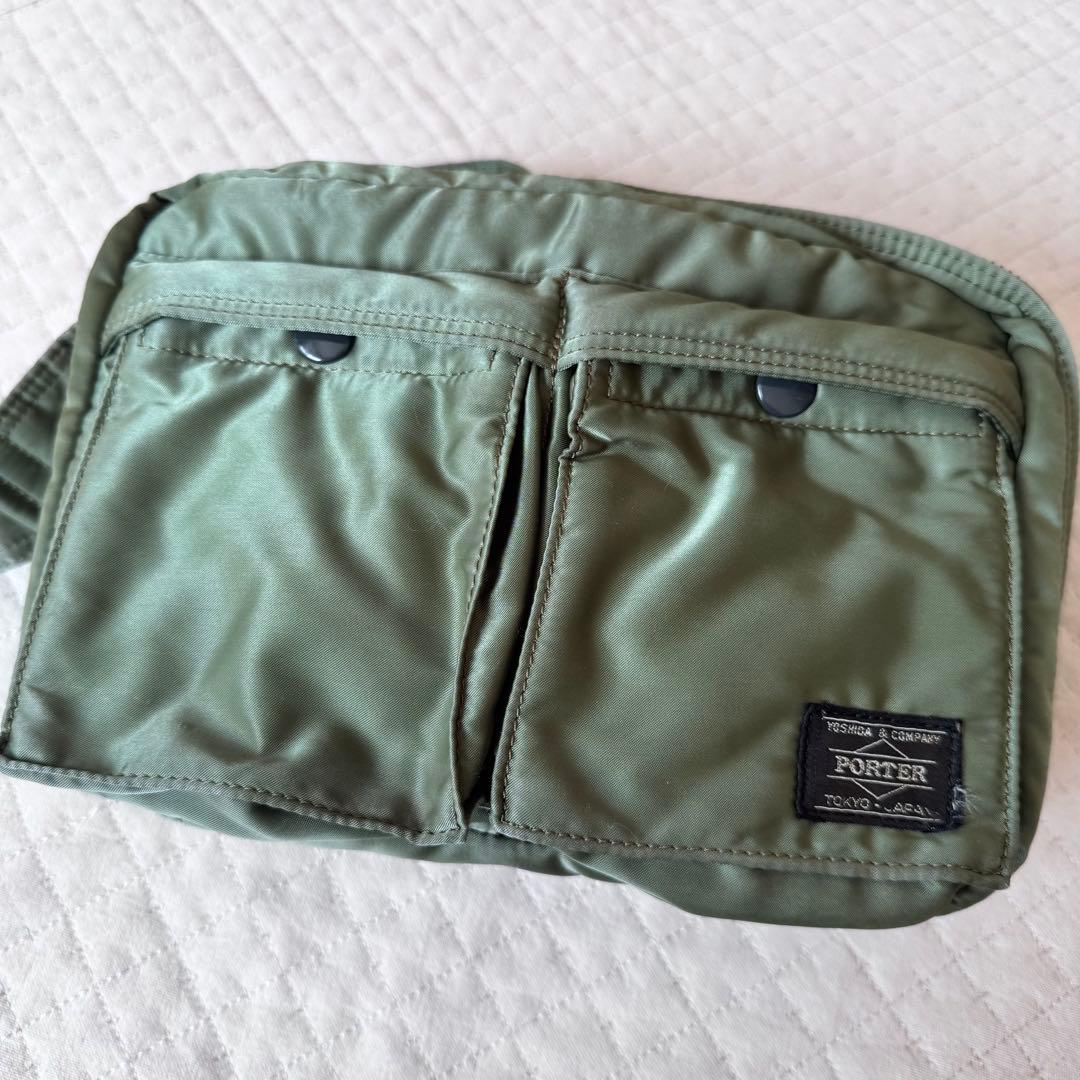 希少 PORTER タンカー　ショルダーバッグ　2層　セージグリーン
