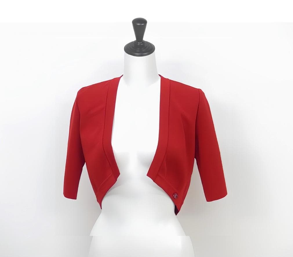 未使用級★Rene ルネ ボレロ 34 レッド ロゴプレート