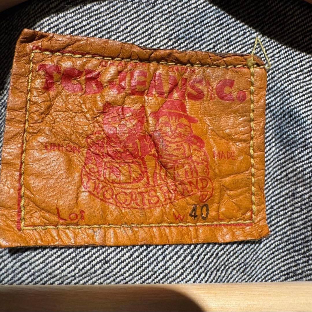廃盤【TCBjeans】大戦モデル Tバック 赤タブ デニムジャケット 40